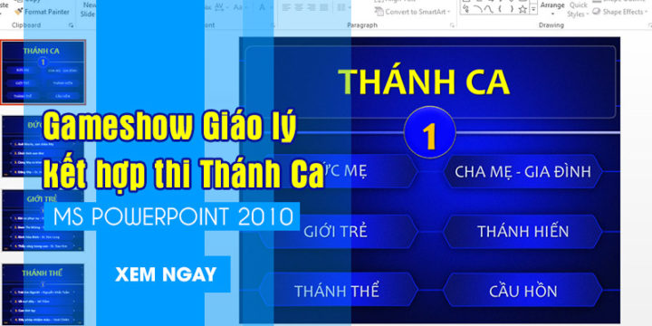 Gameshow thi giáo lý kết hợp thi thánh ca 720x360